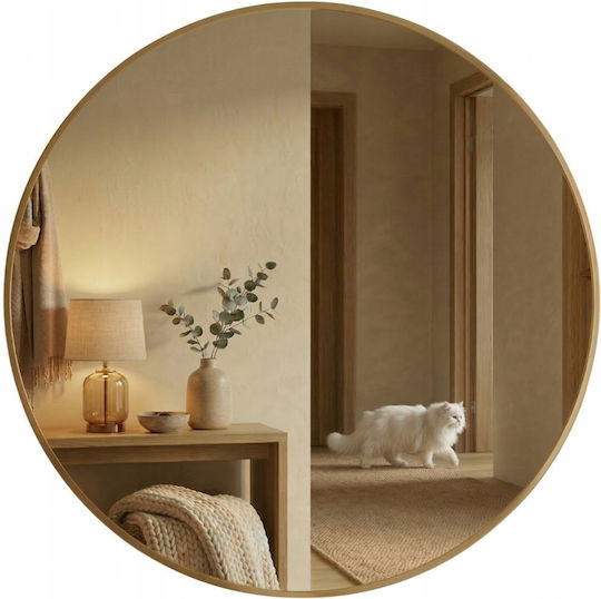 Edaxo Round Bathroom Mirror from Metal 80x80cm Gold