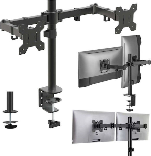 Mozos MS03 Desk Mount for 2 Screens up to 32" with Extension Arm