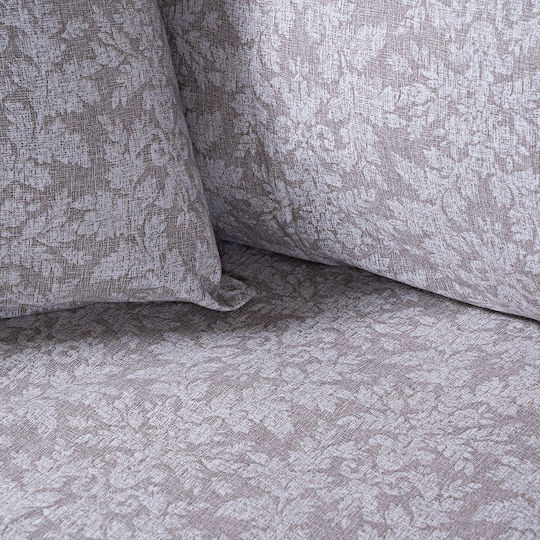 Beauty Home Flannel Duvet Cover Set 160x240cm Single with Pillowcase Malbec Art 12630 Beige