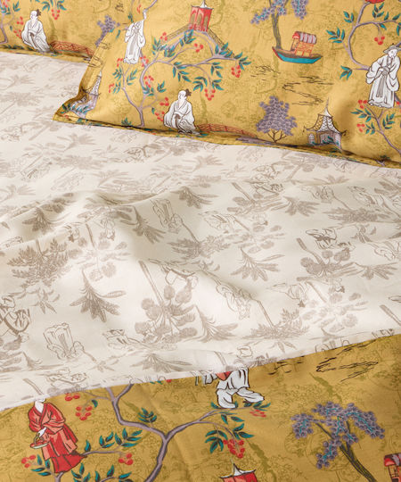 Kentia Set Huse Pentru Pilote 100% Bumbac 220x240cm Supradublă Cu 2 Fețe De Pernă Ugetsu Ugetsu 41