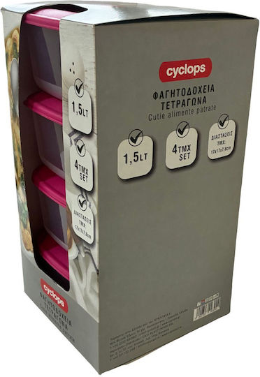 Cyclops Σετ Πλαστικά Δοχεία Φαγητού Πολύχρωμα 4τμχ