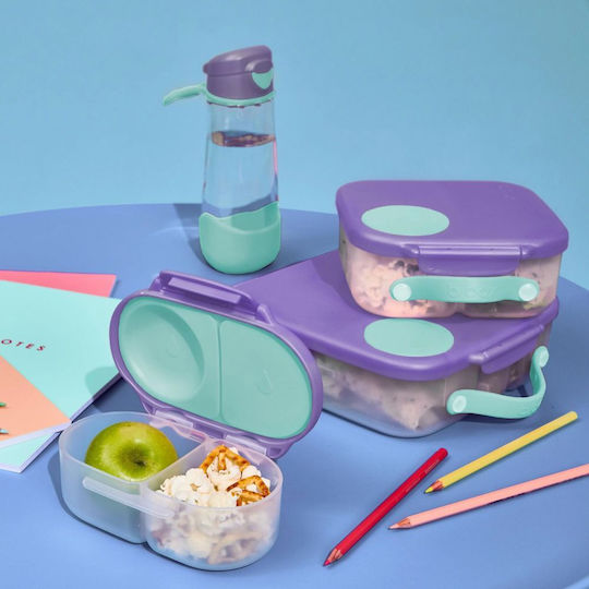 B.Box Plastic Food Container Lilac with Compartments 23.5x21.5cm