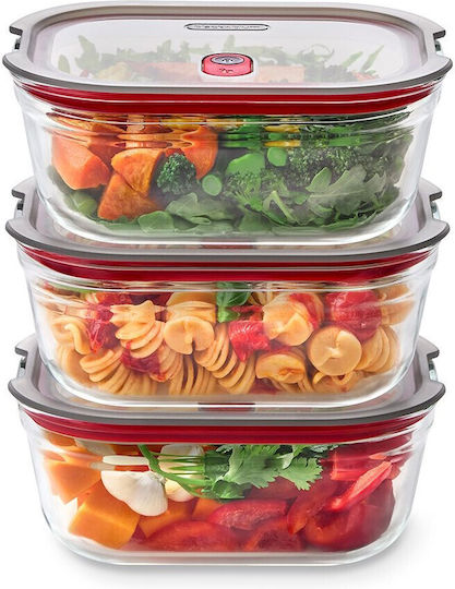 Black+Blum Set of Black Glass Lunch Boxes 3 Pieces