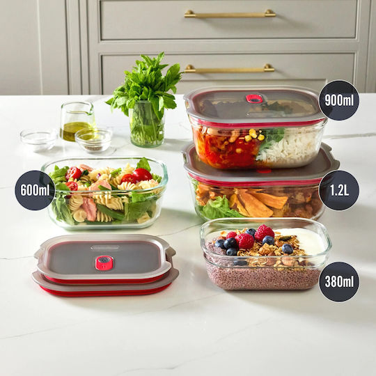 Black+Blum Set of Black Glass Lunch Boxes 3 Pieces