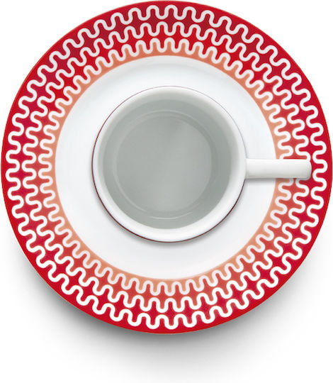 Ionia Illusion Set Tassen Kaffee aus Porzellan Rote 6 Stück