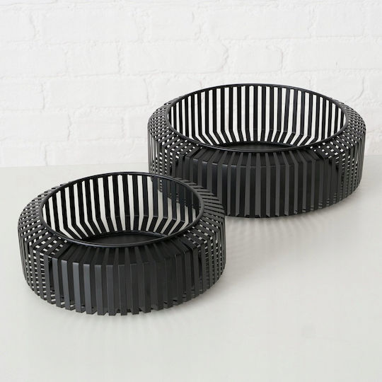 Boltze Dekorative Schale Metall Schwarz 24x24cm 2 Stück