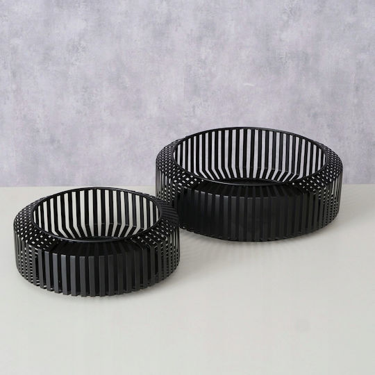 Boltze Dekorative Schale Metall Schwarz 24x24cm 2 Stück