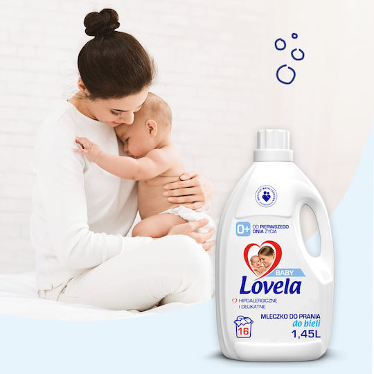 Lovela Βρεφικό Υγρό Απορρυπαντικό για Λευκά Ρούχα 1.45lt (16 Μεζούρες)