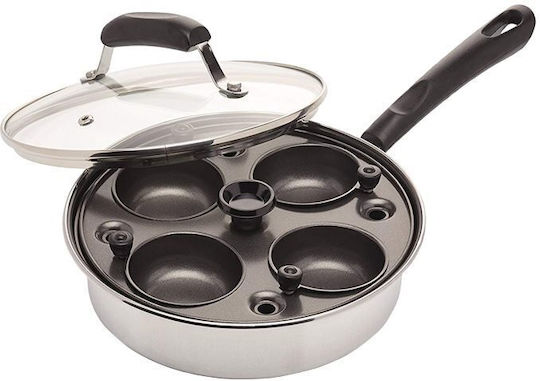 Kitchen Craft Τηγάνι από Ανθρακούχο Χάλυβα με Καπάκι με Αντικολλητική Επίστρωση 21cm