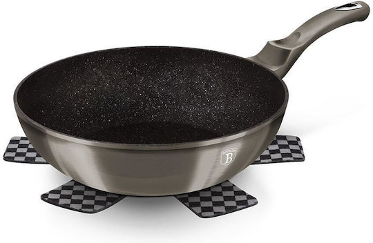 Berlinger Haus Metallic Line Wok από Αλουμίνιο με Επίστρωση από Πέτρα Carbon Collection 28cm