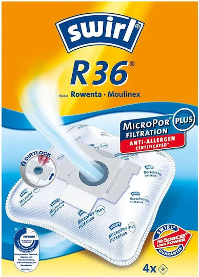 Swirl R36 Vacuum Cleaner Bags 4pcs Compatible with Vacuum Cleaner Moulinex / Rowenta