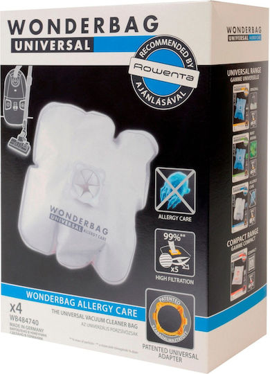 Wonderbag Endura Staubsaugerbeutel 4 Stück Kompatibel mit Staubsauger Rowenta