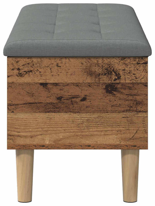 Outdoor Wooden Bench with Chest and Cushions 102x42x46cm