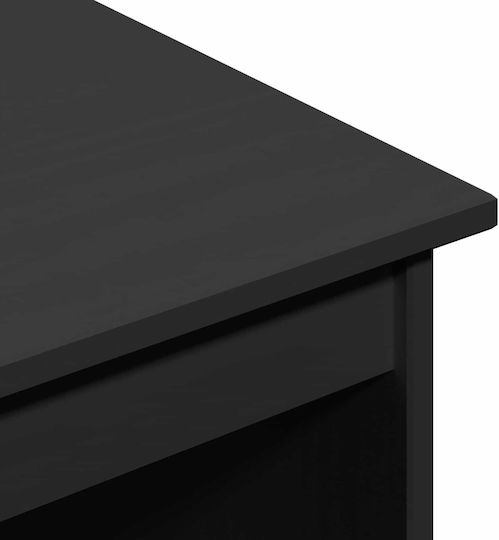 Бюро от Масивно Дърво Черно с USB Портове 75x50x112см