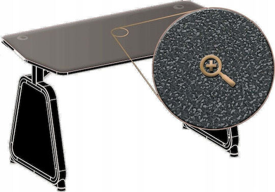 Wooden Desk Black with LED 75x60x75cm
