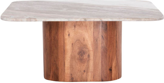 Square Central Coffee Table Volti Made of Solid Wood Grey W80.5xL80.5xH37cm