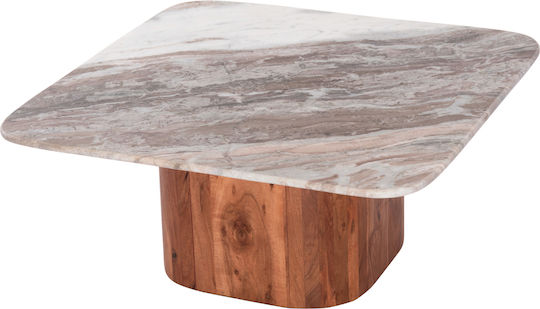 Square Central Coffee Table Volti Made of Solid Wood Grey W80.5xL80.5xH37cm