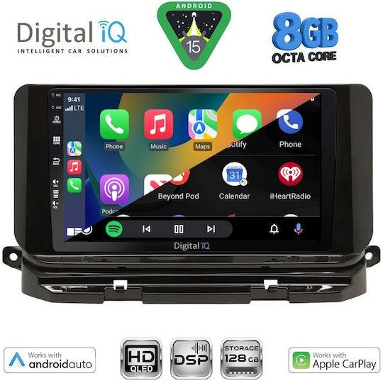 Digital IQ Автомобилна Аудио Система за Skoda Octavia 2021-2026 с Clima (Bluetooth/USB/Вграден Wi-Fi/GPS/Apple CarPlay/Android Auto) с Touch Screen 10"