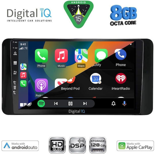 Digital IQ Sistem Audio Auto Pentru Skoda Kamiq 2018-2026 Bluetooth USB Wi-Fi GPS Apple CarPlay Android Auto Cu Ecran Tactil 10"