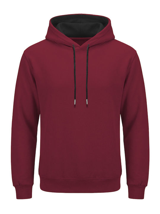 Sweatshirt with Hood Burgundy