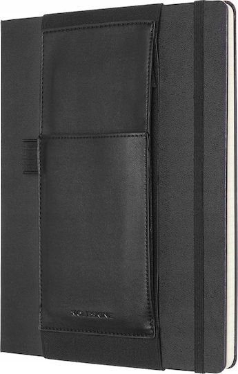 Moleskine Бележник с поставка за химикалка Черен