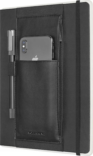 Moleskine Бележник с поставка за химикалка Черен