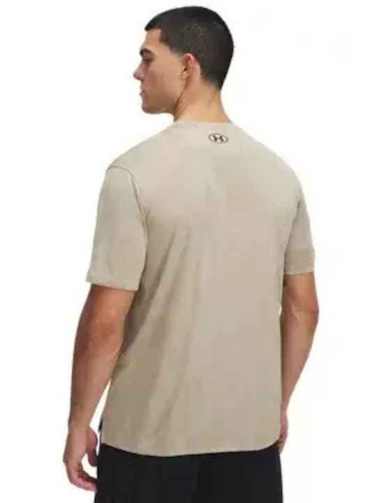 Sportliche Herrenbluse Kurzarm Beige