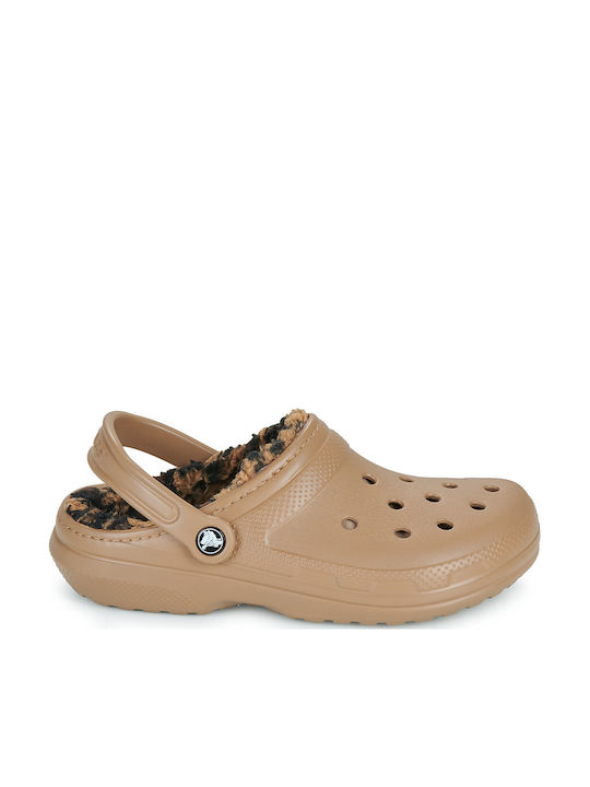Crocs Класически подплатени дамски сабо кафяви