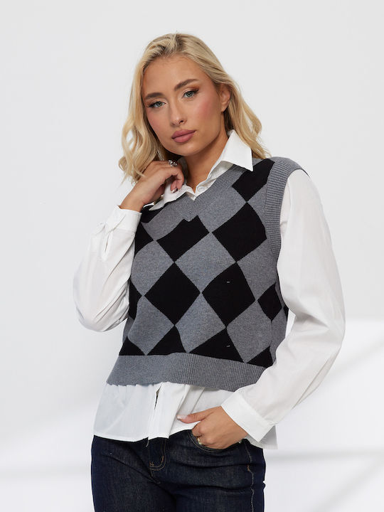 Damen Bluse Ärmellos Geprüft Grau