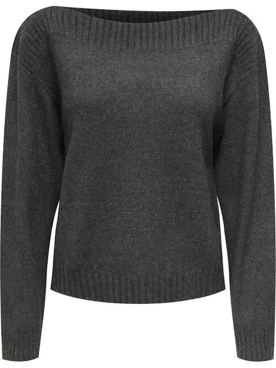 Katia Damen Langärmeliges Pullover mit Ausschnitt Lächeln Dunkelgrau