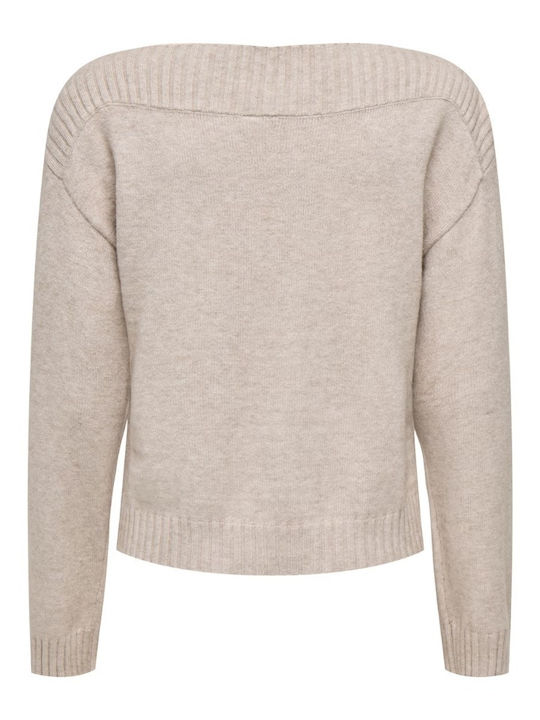 Katia Damen Langärmeliges Pullover mit Ausschnitt Lächeln Beige