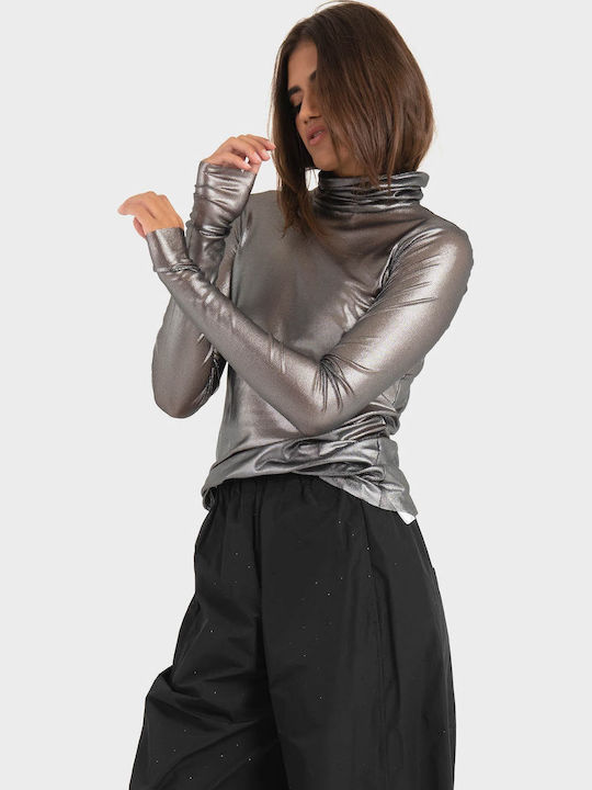 Damen Bluse Silber
