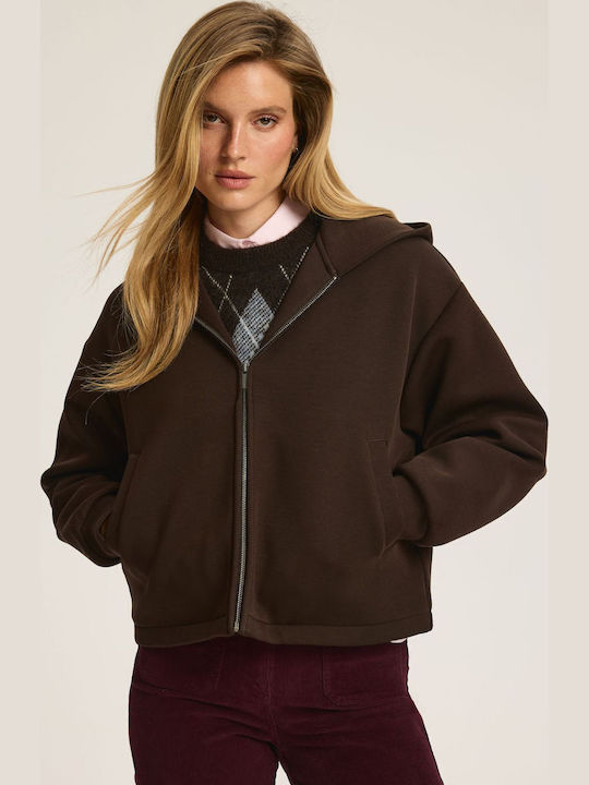Neoprino Long Women's Sweatshirt Hooded Brown