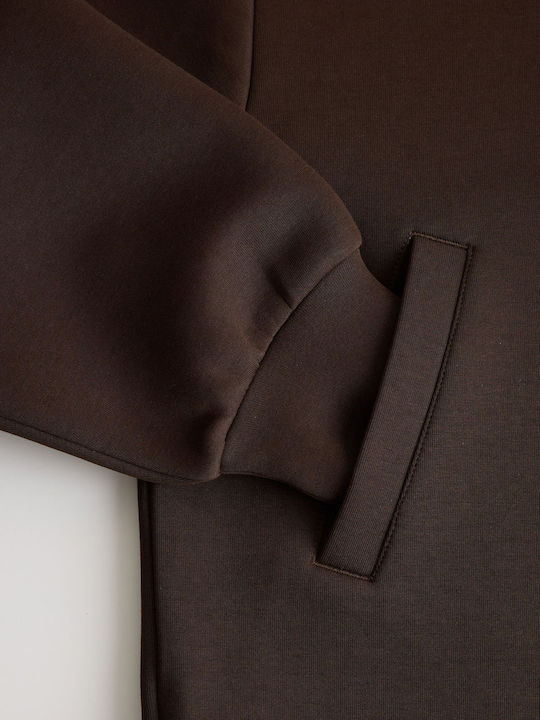Neoprino Long Women's Sweatshirt Hooded Brown
