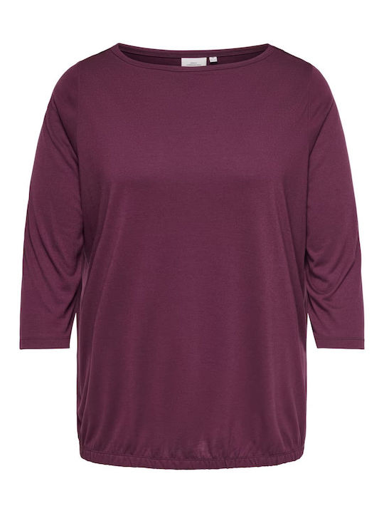 Bluza Damă Cu Mânecă 3/4 Burgundă