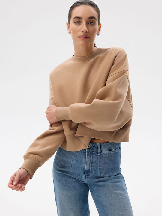 Alaves 264 Cropped Sweatshirt Für Damen Beigefarben