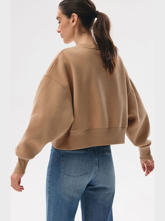 Alaves 264 Cropped Sweatshirt Für Damen Beigefarben