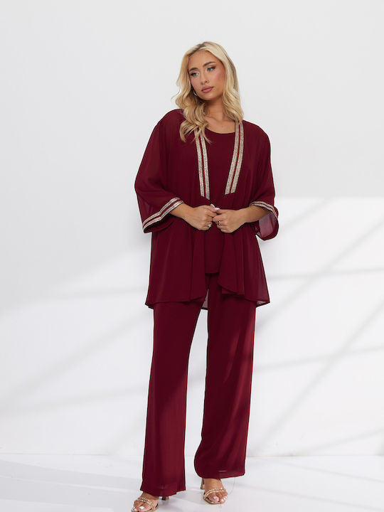 Damen Rotes Set mit Hose