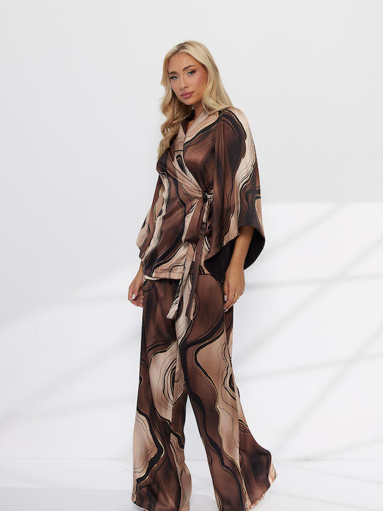 Women's Brown Set with Trousers AM104_016