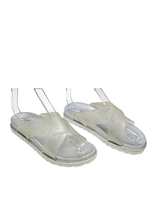 Women's Silver Flat Sandals