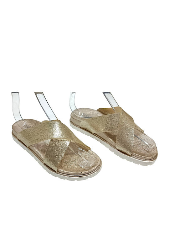 Women's Flat Sandals Gold