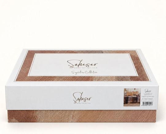 Şaheser Σετ Κουβερλί Υπέρδιπλο Beige-brown 240x260cm 4τμχ