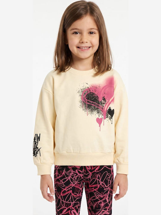 Kids Sweatpants Set With Top Cream