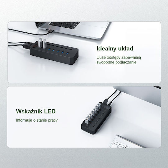 Orico USB Хъб 16 Порта USB 3.0 с USB-A