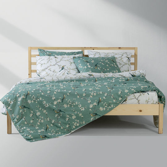Lino Home Parrots Module Super Dublu 4 Bucăți 240x260 cm Albastru Petrol Lino Home Parrots Module Super Dublu 4 Bucăți 240x260 cm Albastru Petrol