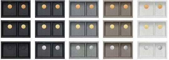 GraniteQ Logan Unterbau Küchenspüle Inox Satiniert M76xB45cm Silber