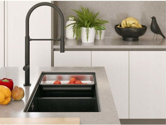 GraniteQ Logan Unterbau Küchenspüle Inox Satiniert M76xB45cm Silber
