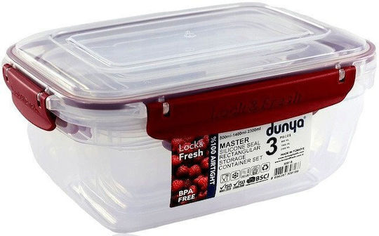 Katex Set Cutii De Prânz Din Plastic Transparente 15x20.5cm 3 Bucăți