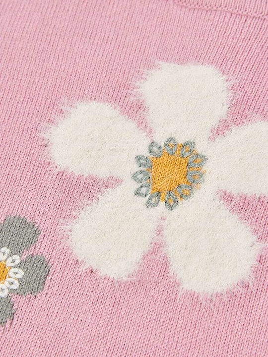 Mädchenkleid Gestrickt Set aus 2 mit Strumpfhose Rosa