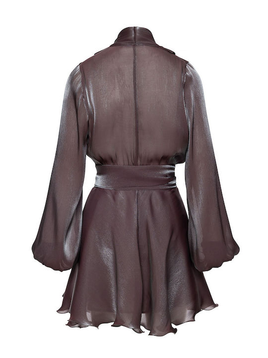 Summer Mini Evening Shirt Dress Wrap Smoky Mauve